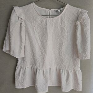 EXPRESS Puff Sleeved BabyDoll Blouse White Size M Used